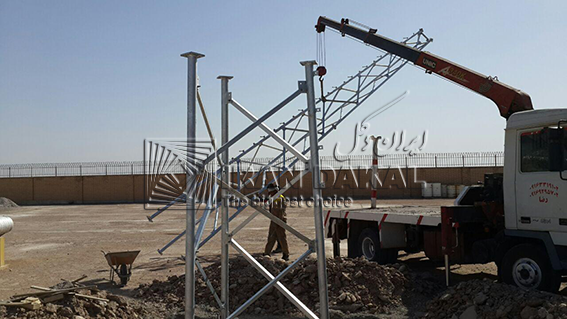نصب دکل خودایستا 15 متری ایستگاه CNG آبادان 4
